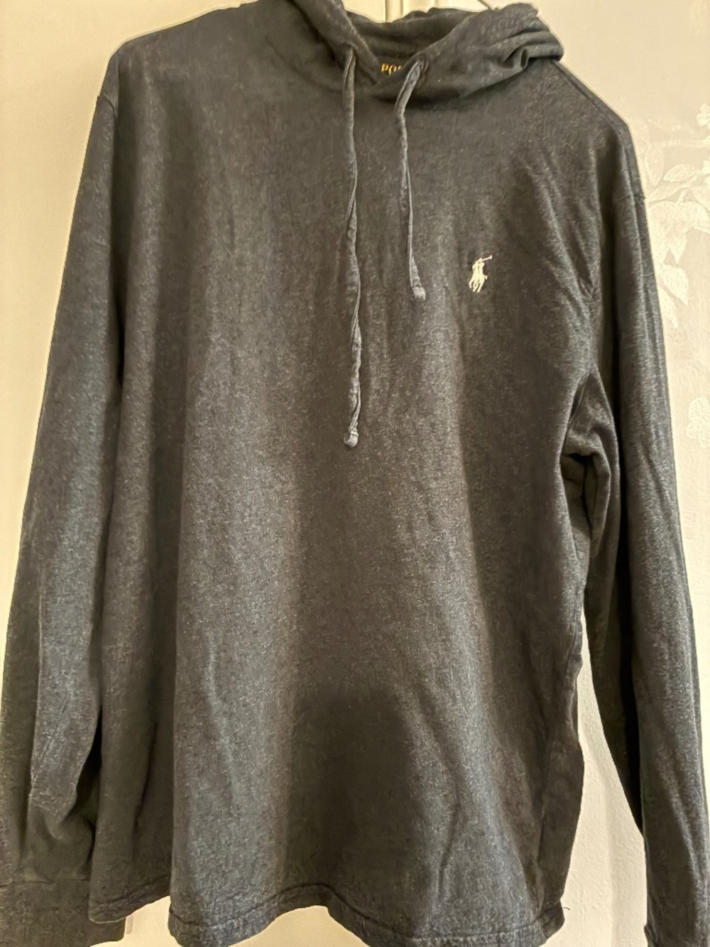 Polo Ralph Lauren Long Sleeve Hooded T-Shirt in Gray Size M